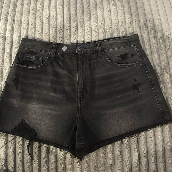 pistola Pants - Pistola Cut-off Black Jean Shorts Size 30